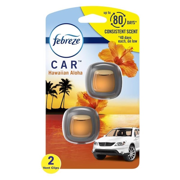 Febreze Hawaiian Aloha Scent Car Air Freshener 0.06 oz Liquid 2 pk 01107 - main